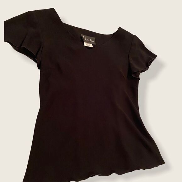 S.L. Fashions Black Dress Shirt Size 8 - Picture 1 of 3
